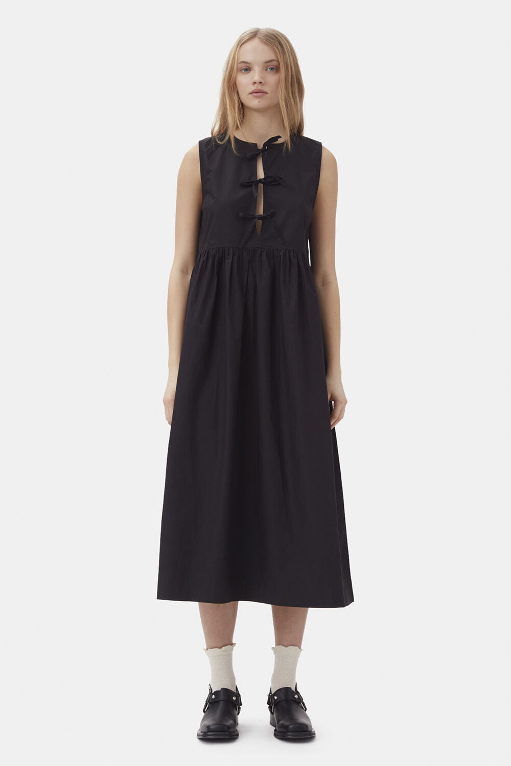 Cotton Poplin Midi Dress