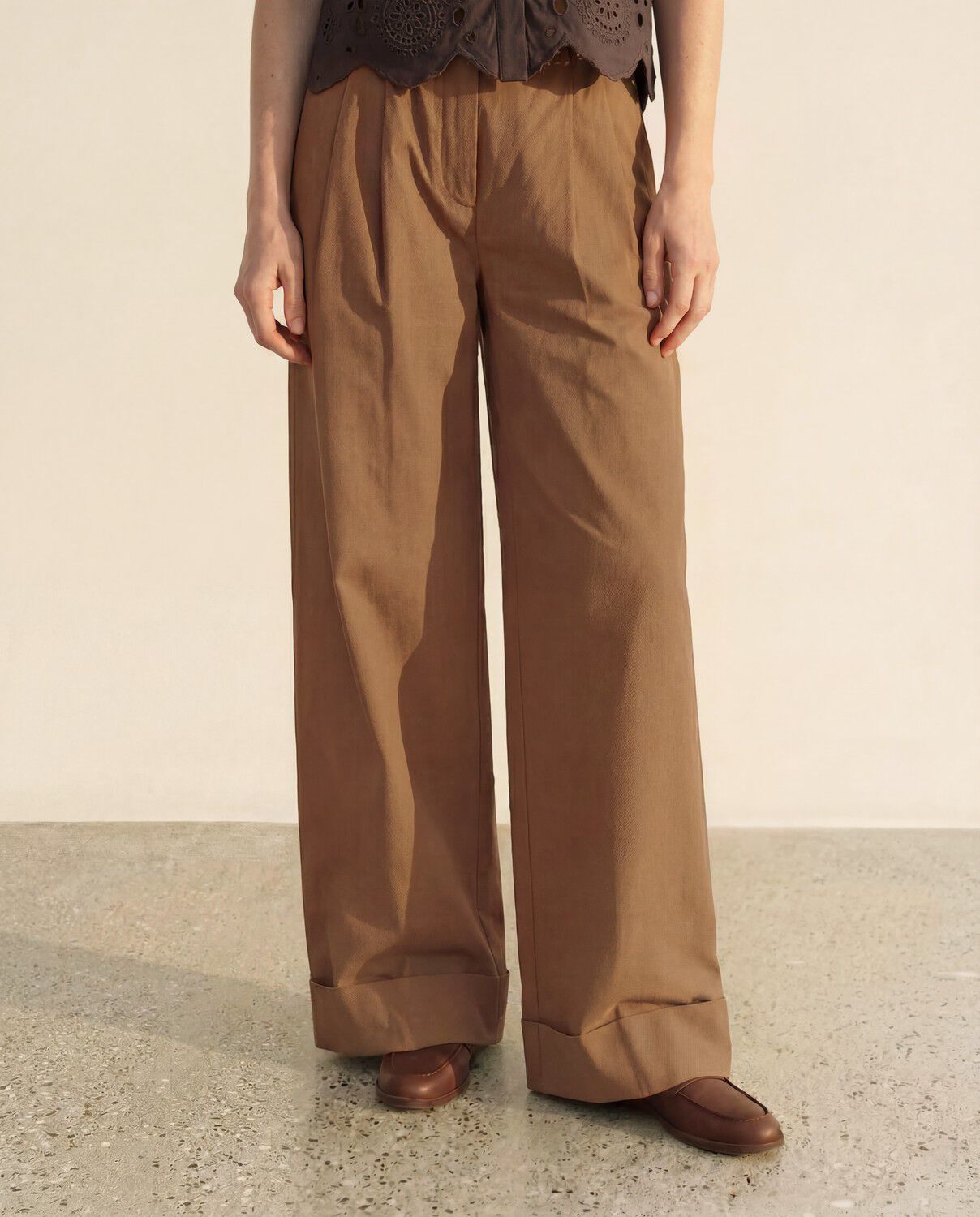 OBJKASANI MW RE WIDE PANT E TNE