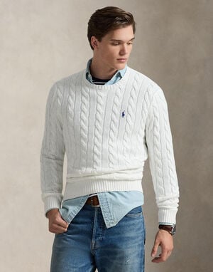 Cable-Knit Cotton Sweater