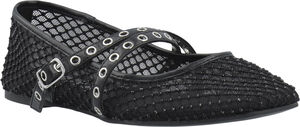 BIAROSE Karré Cross Mary Jane Rhinestone Mesh