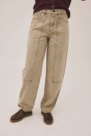 Emma M125 Barrel jeans - 100% Økologisk bomuld GOTS - Sandst