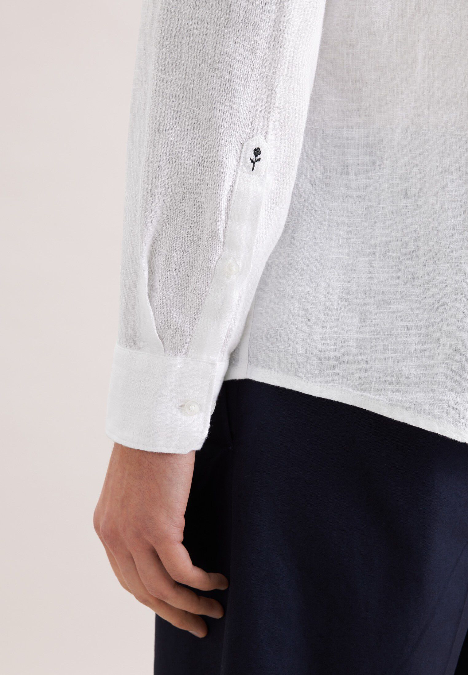 Linen shirt Slim 1/1 Kent-Collar Uni