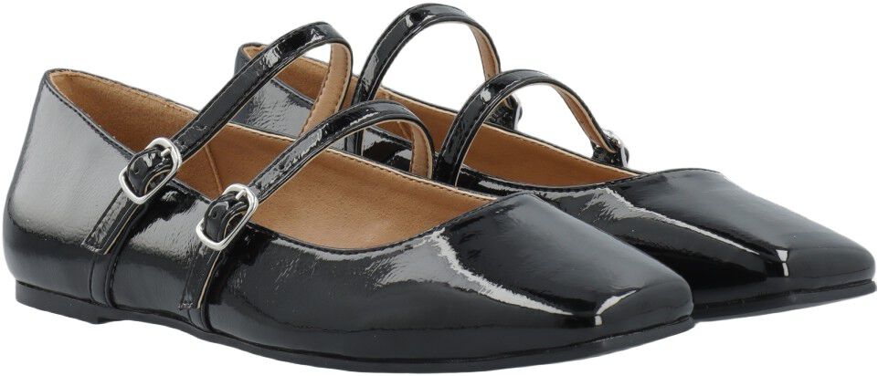 BIAROSE Karr&eacute; Double Mary Jane Flat Faux Leather