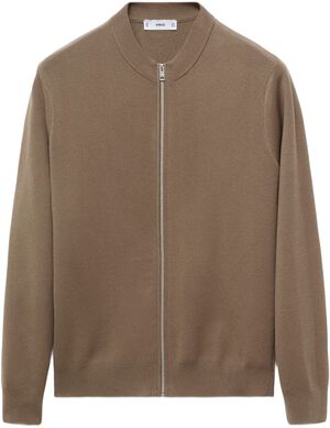 Zipped knit cardigan