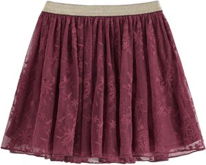 Jersey skirt with sheer lace and a
