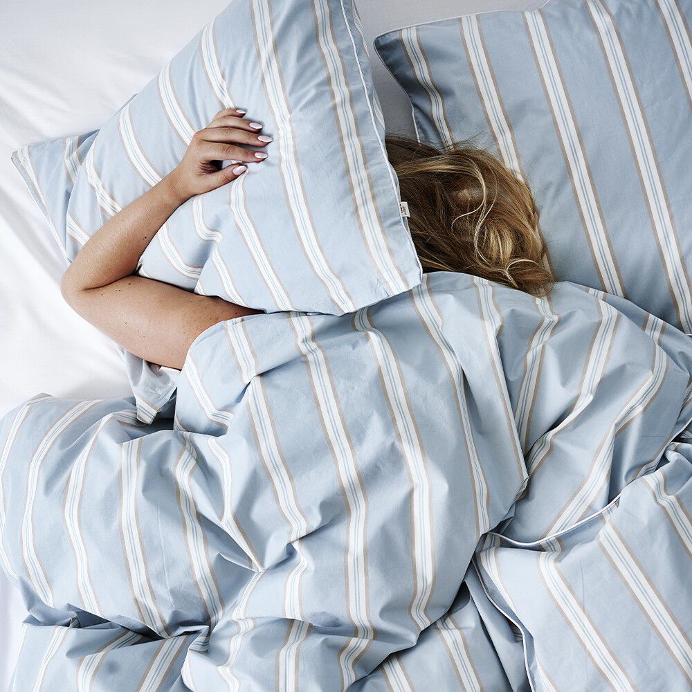 &Oslash;kologisk senges&aelig;t Cocoon stripe - GOTS