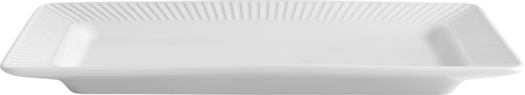 Plissé fad rektangulært hvid - 26 cm