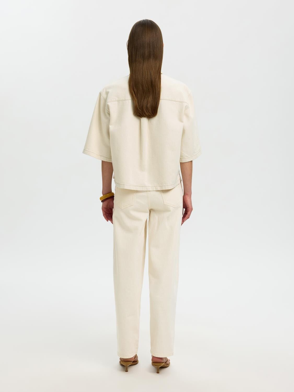 SLFLIVA-TENNA 2/4 BOXI POLO DENIM S