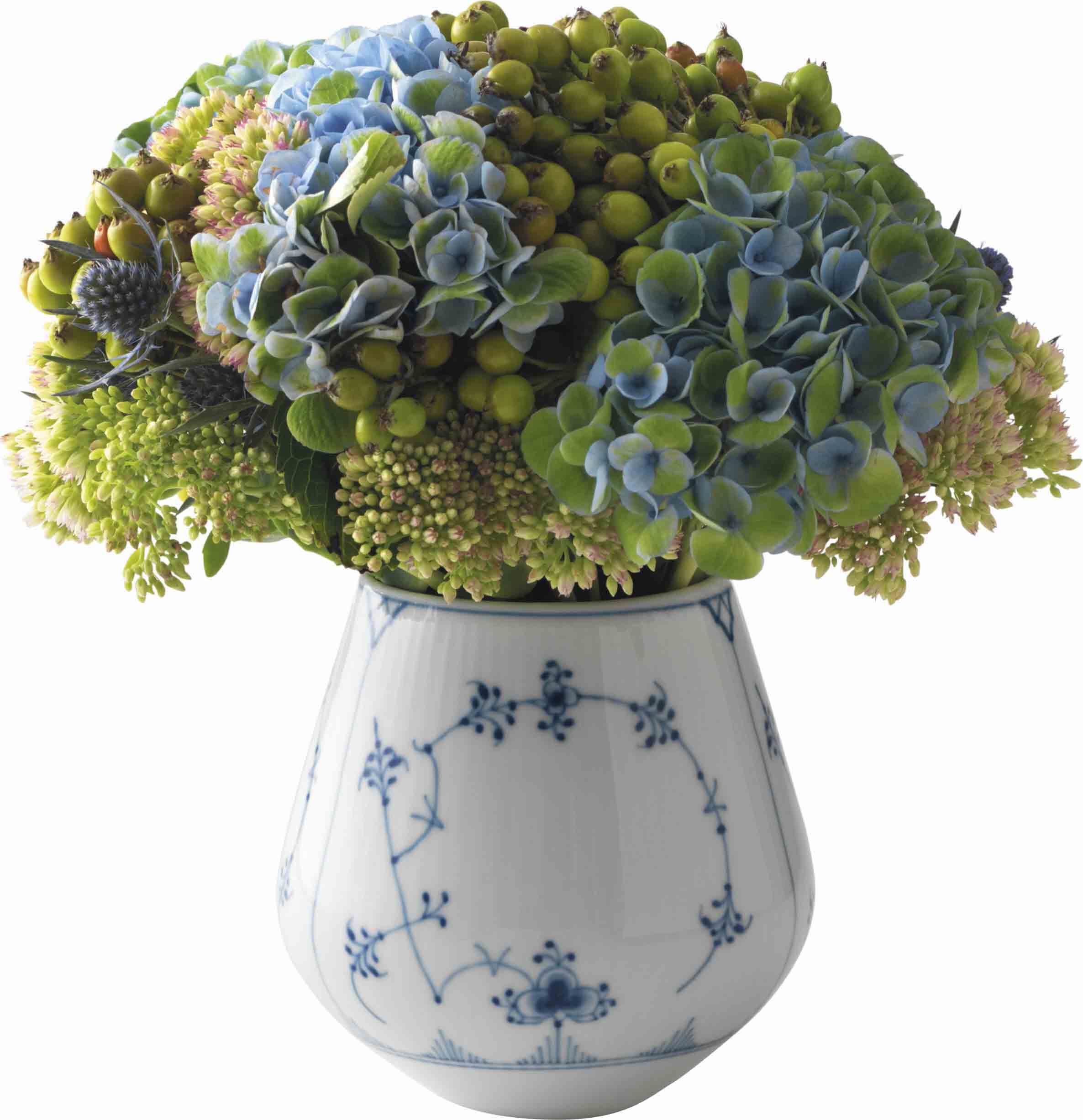 Musselmalet Riflet 2 cm. vase - lille