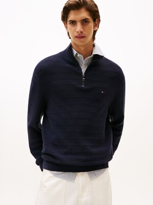 STRIPE STRUCTURE ZIP MOCK