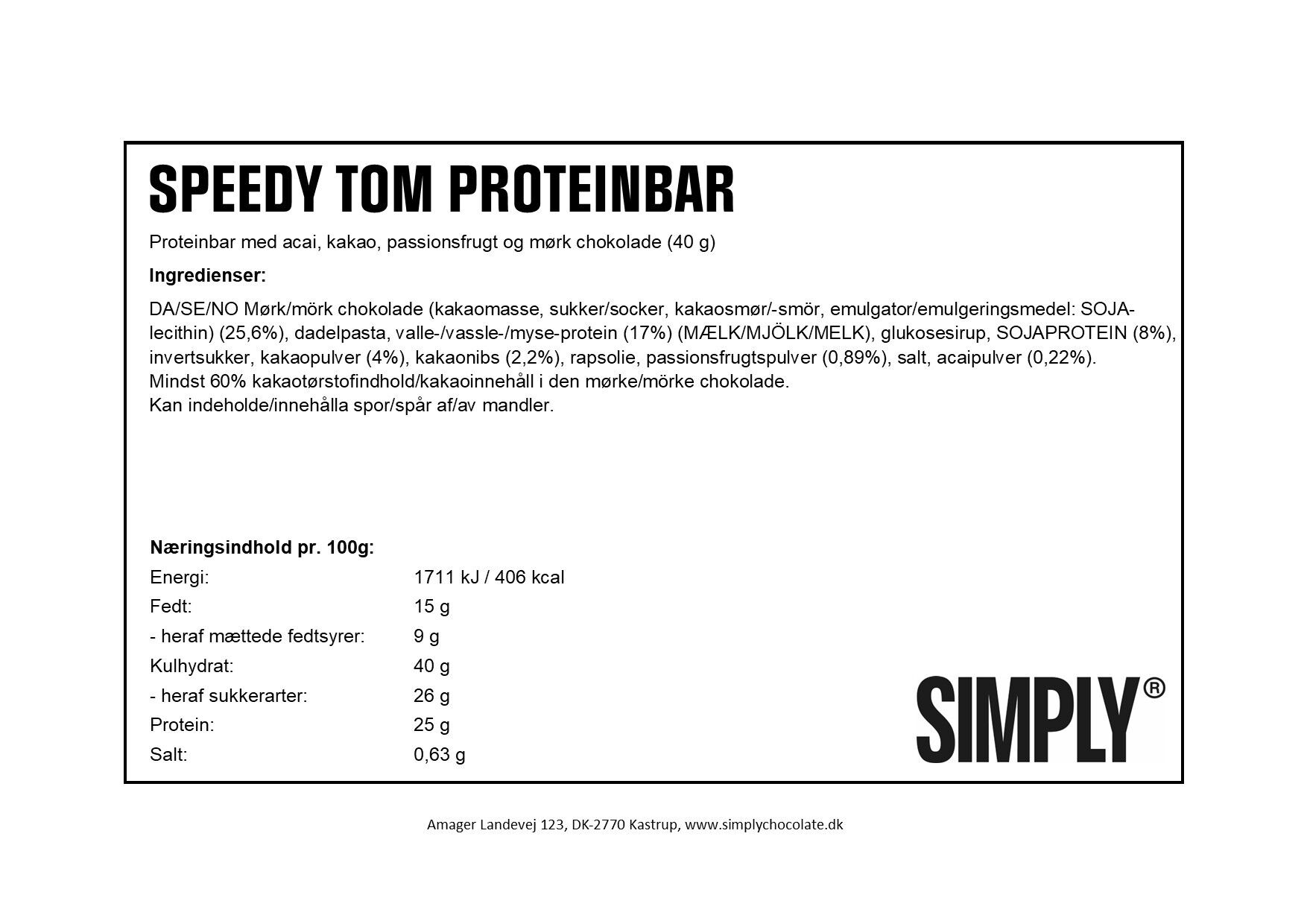 Simply&reg; SPEEDY TOM Proteinbar (40g)
