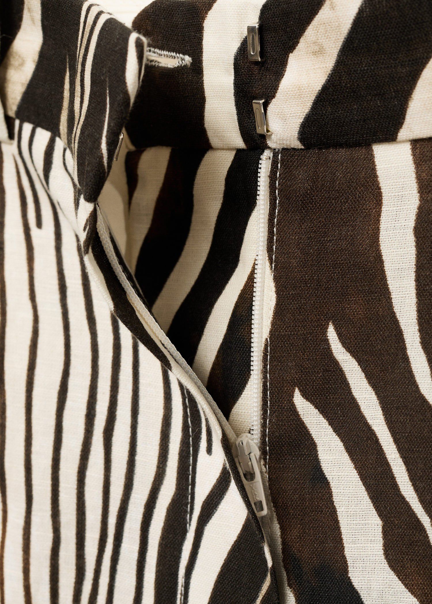 Zebra print linen pants