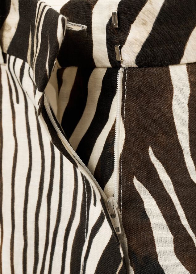 Zebra print linen pants