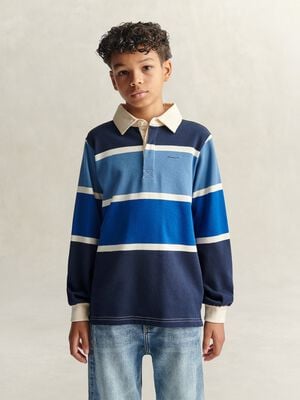 Striped Script Graphic Rugger