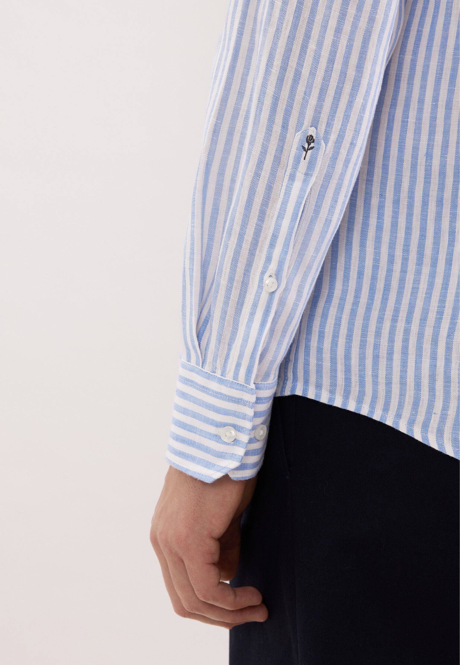 Linen shirt Slim 1/1 Kent-Collar Stripes
