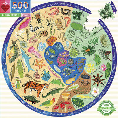 eeBoo - Rundt puslespil  500 brk - Biodiversitet