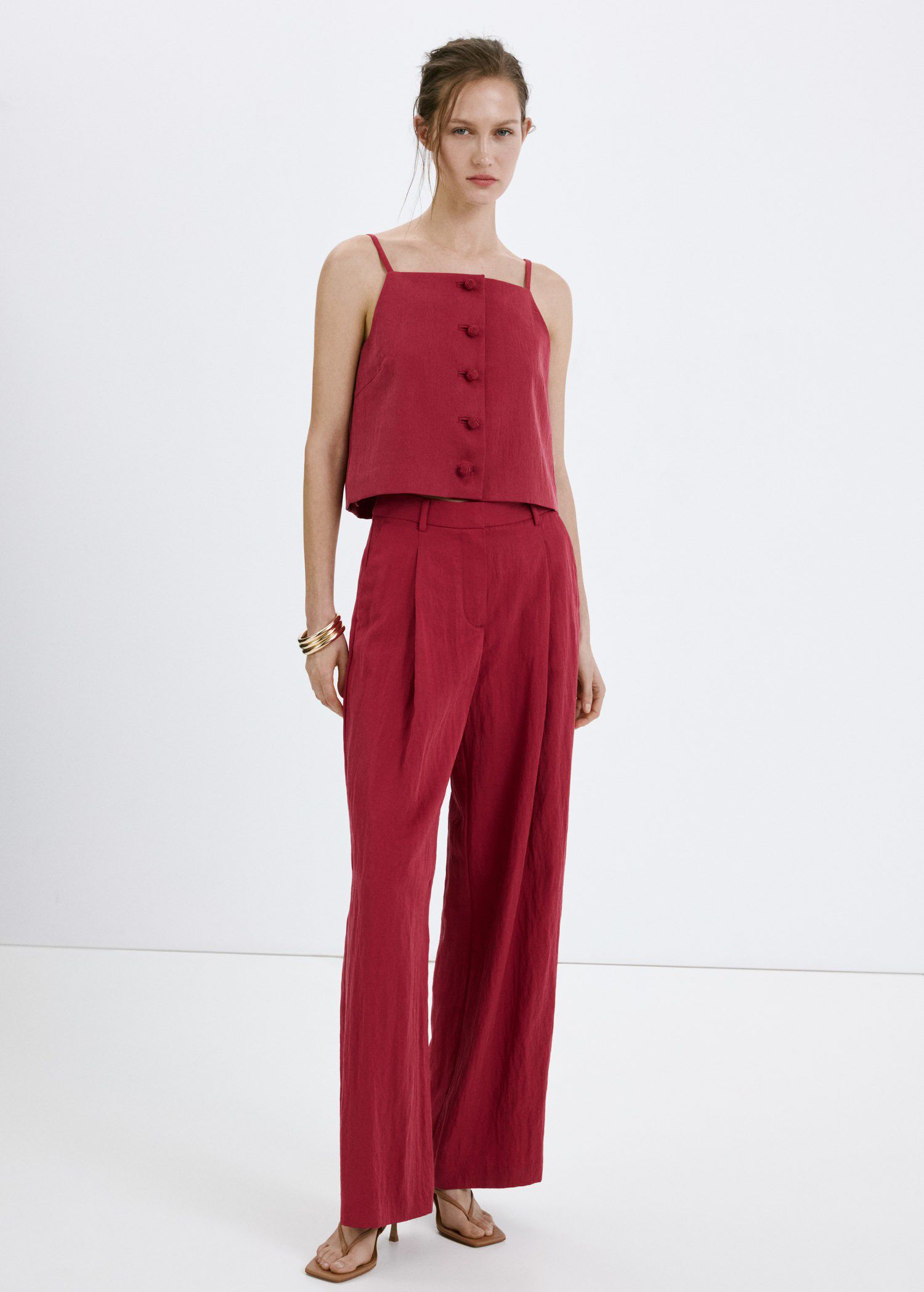 Mid-rise lyocell trousers