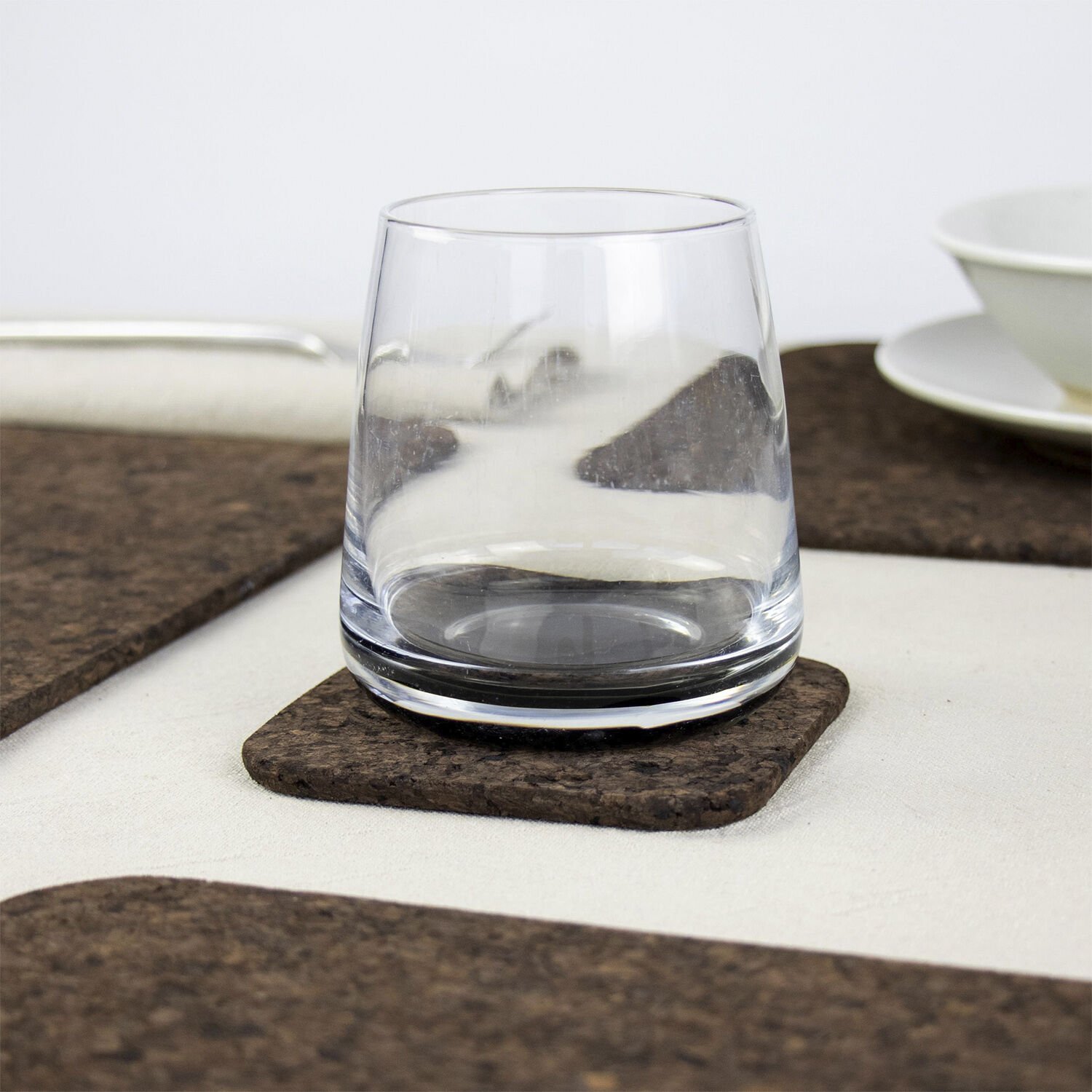 Smoked Cork Firkantet Glasbrik S&aelig;t