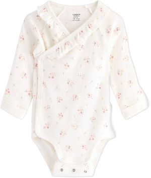 Wrap bodysuit with long sleeves and