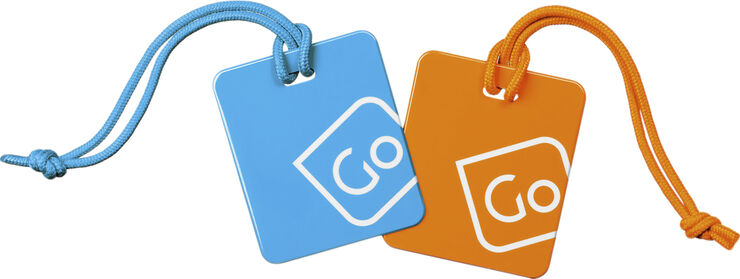 Luggage Tags Twin Pack Blue/Orange