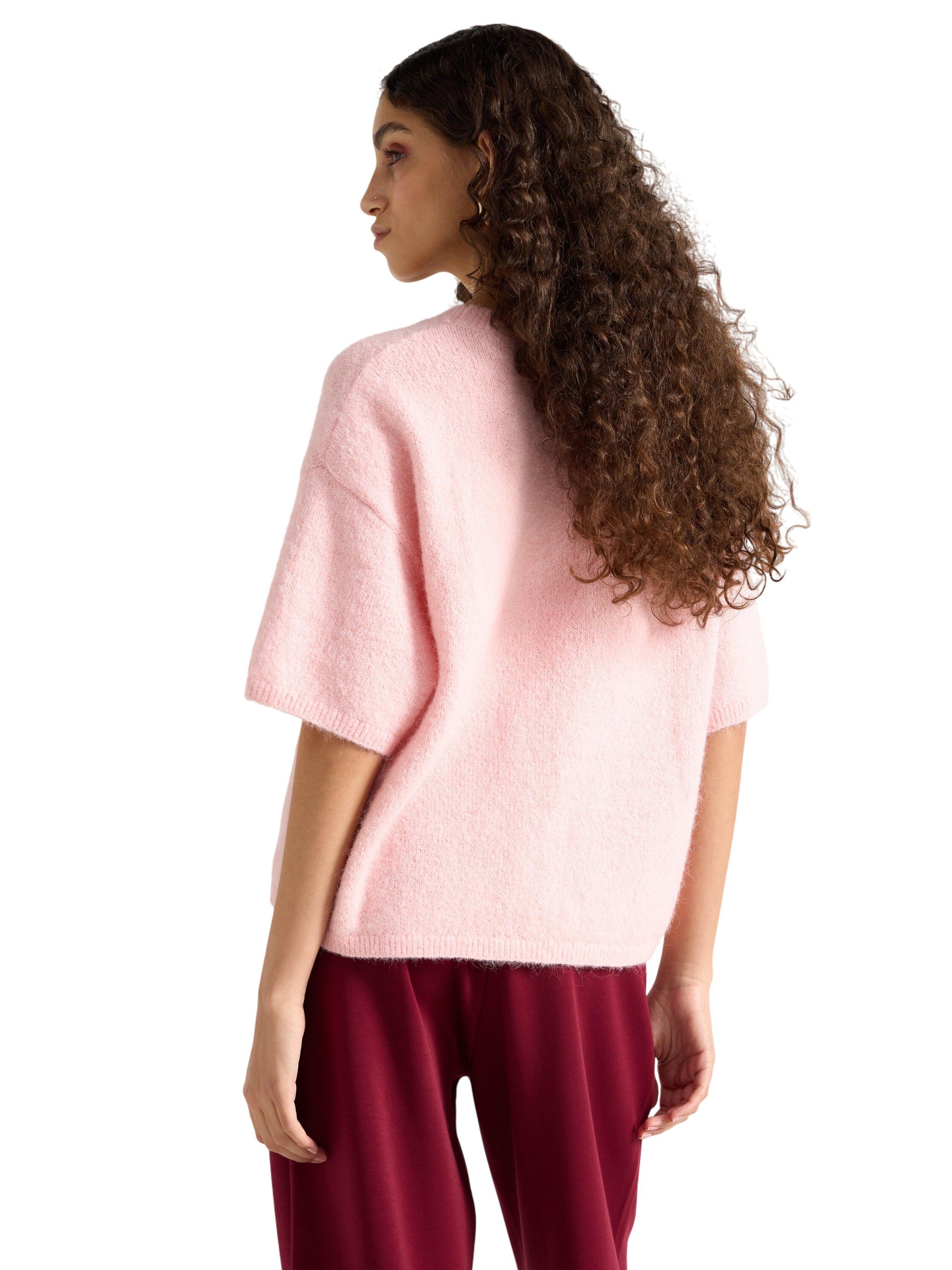 Strikket genser med korte ermer og