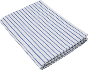 Beach towel 100x180cm smal strib lyseblå GOTS