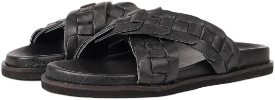 NAPLES - CROSSING STRAPS LEATHER SANDAL