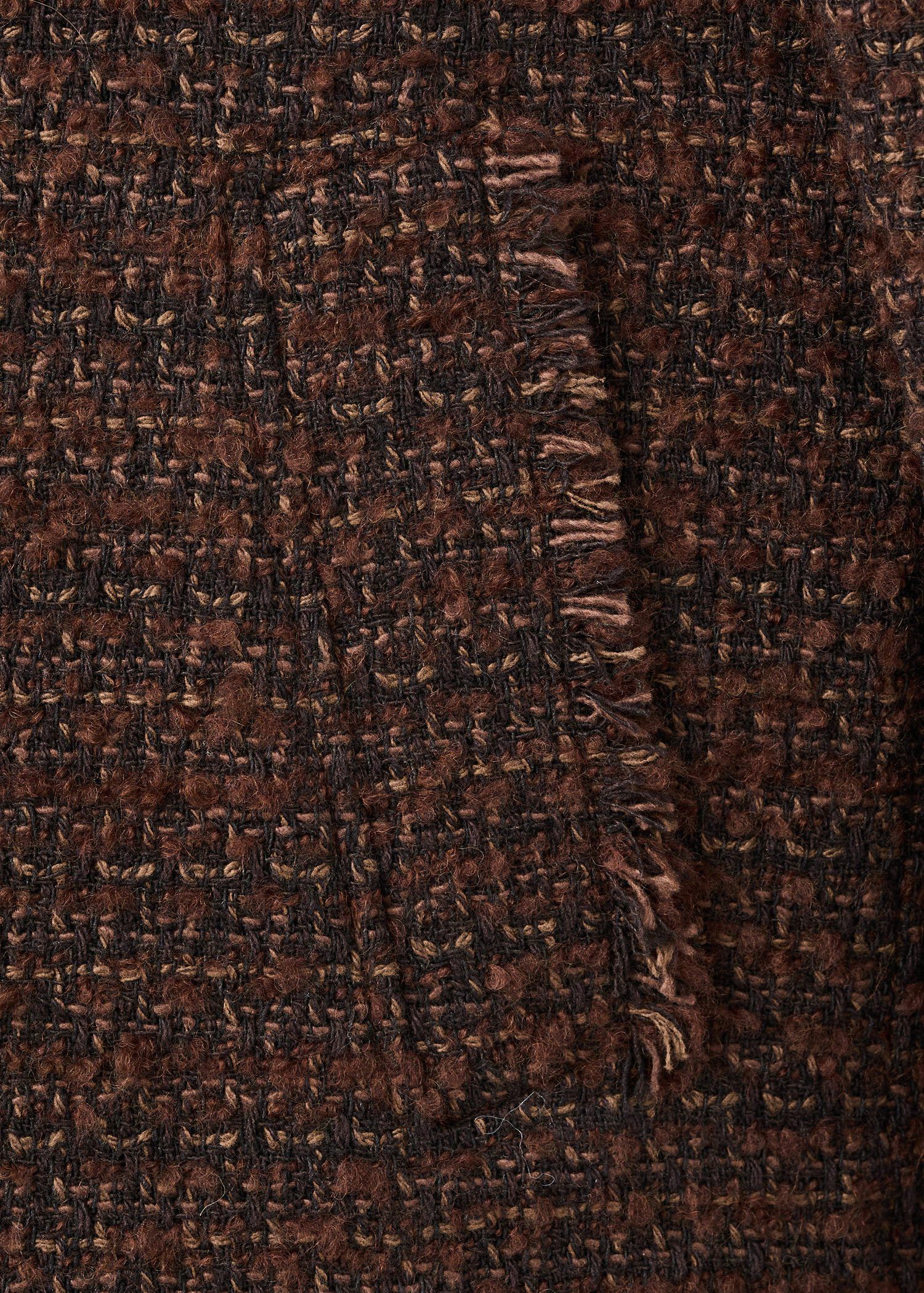 Tweed jacket with frayed ends