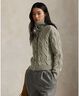 Cable Wool-Cashmere Funnelneck Cardigan