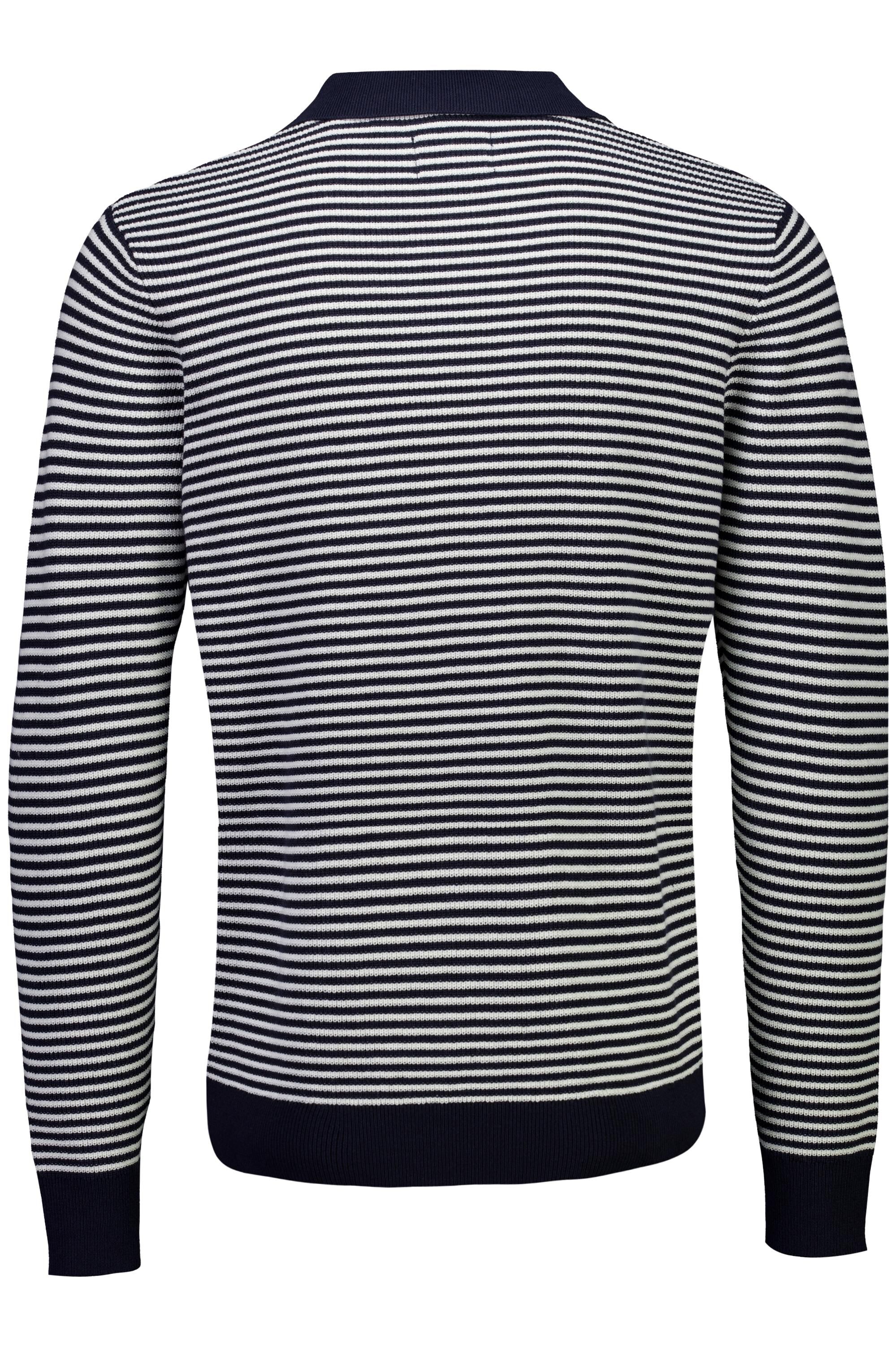 Recycled v-neck polo knit L/S