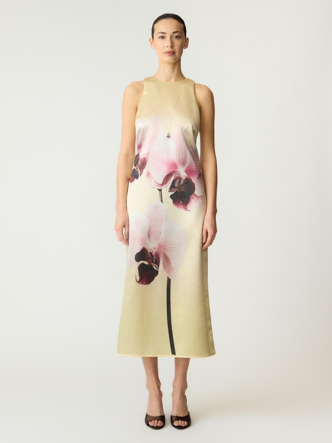 YASORCHIDA SATIN LONG DRESS S. - SH
