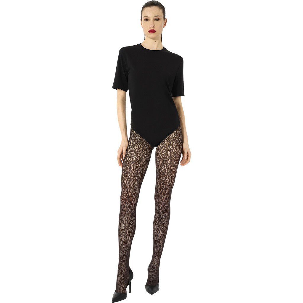 Rose Lace Effect Tights