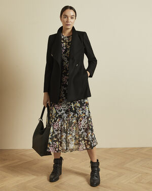 ROSESS Short Wool Wrap Coat