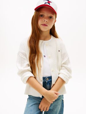 POINTELLE CABLE CARDIGAN