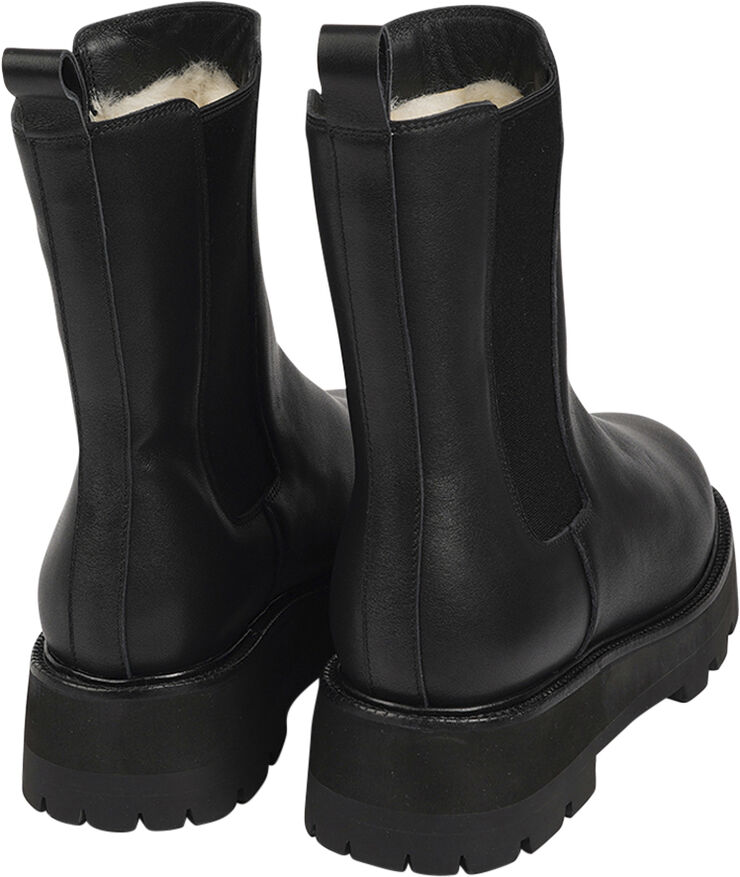 MUSALA - LEATHER BOOTS WITH FLYKNIT & SHEARLING
