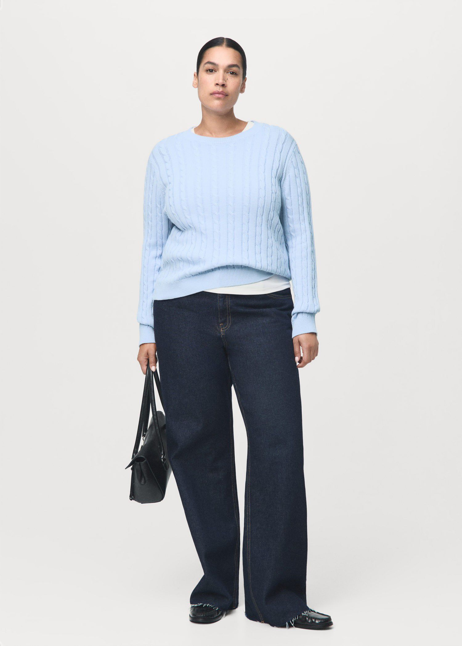 Braided knitted sweater