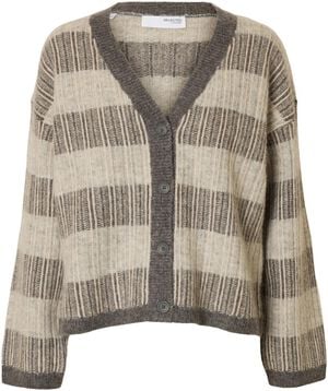 SLFALVA LS KNIT STRIPE V-CARDIGAN