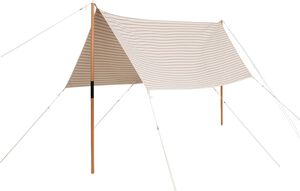 Outdoor Market Canopy - Beige with red stripe -