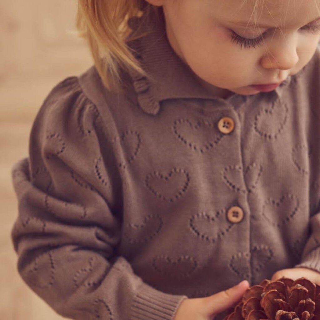 Knit Pointelle Heart Cardigan Baby