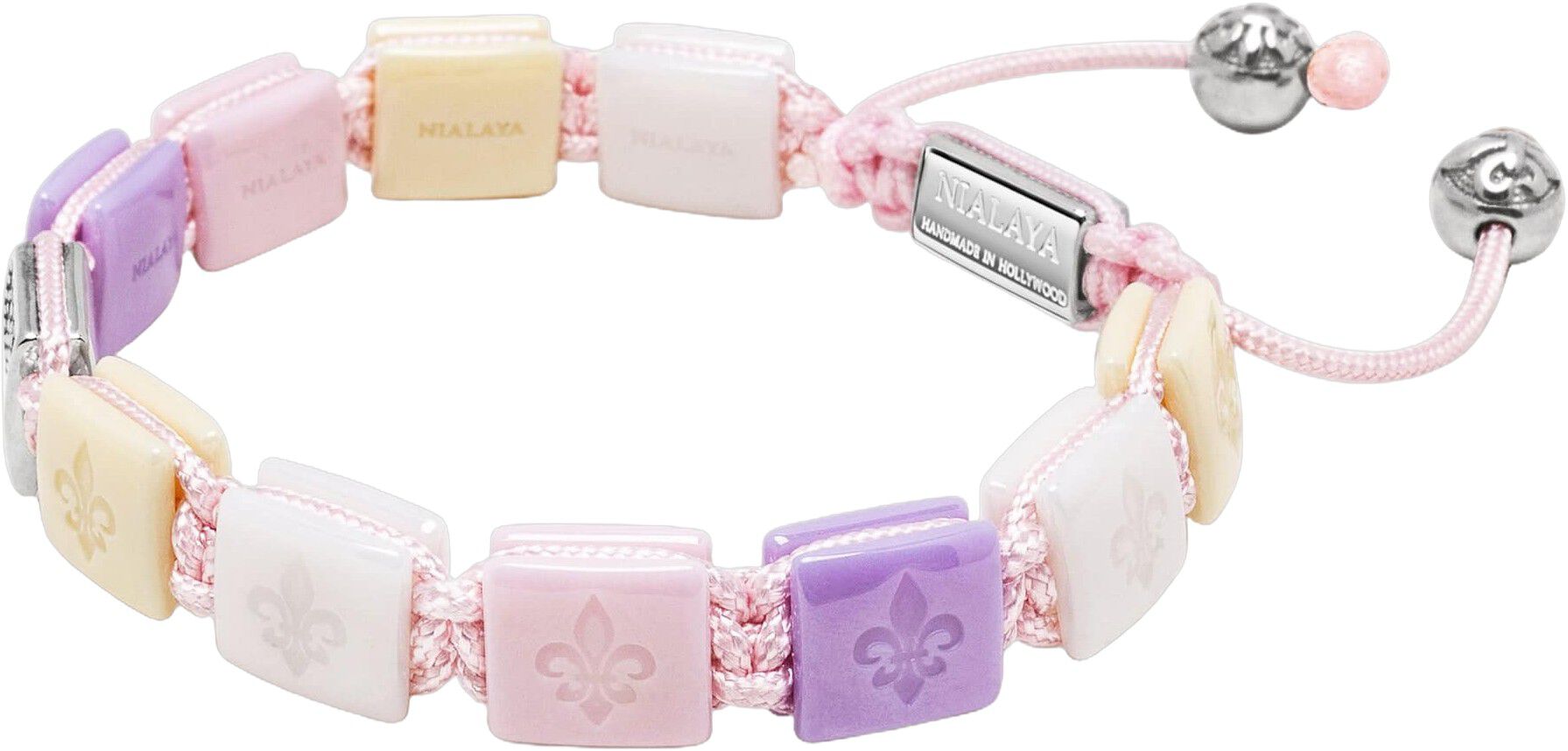 Women's Cream, White, Lavender & Soft Pink Ceramic Flatbead