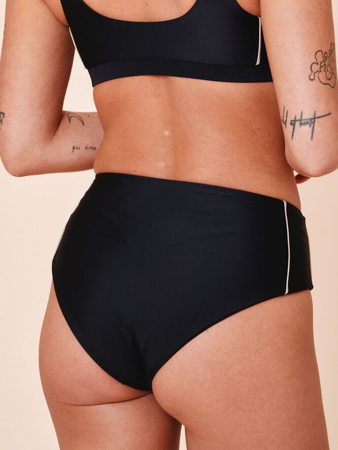 Ubud Colorblock high-waisted bikini bottom - Nero