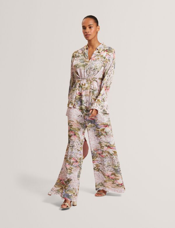 Spiree Wide Leg Printed Trousers