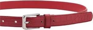 Fine croco leather-effect belt