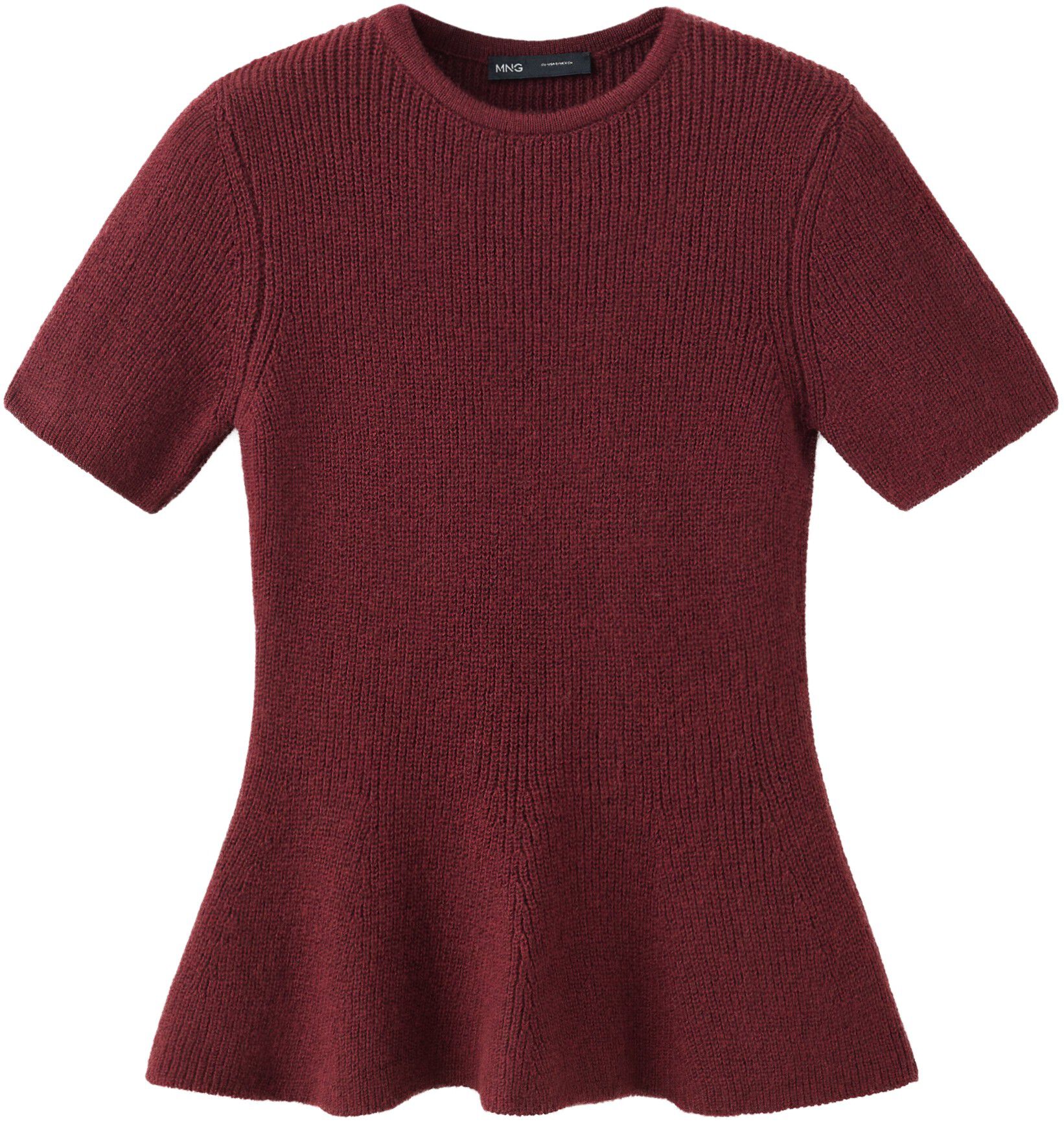 Ribbed peplum sweater