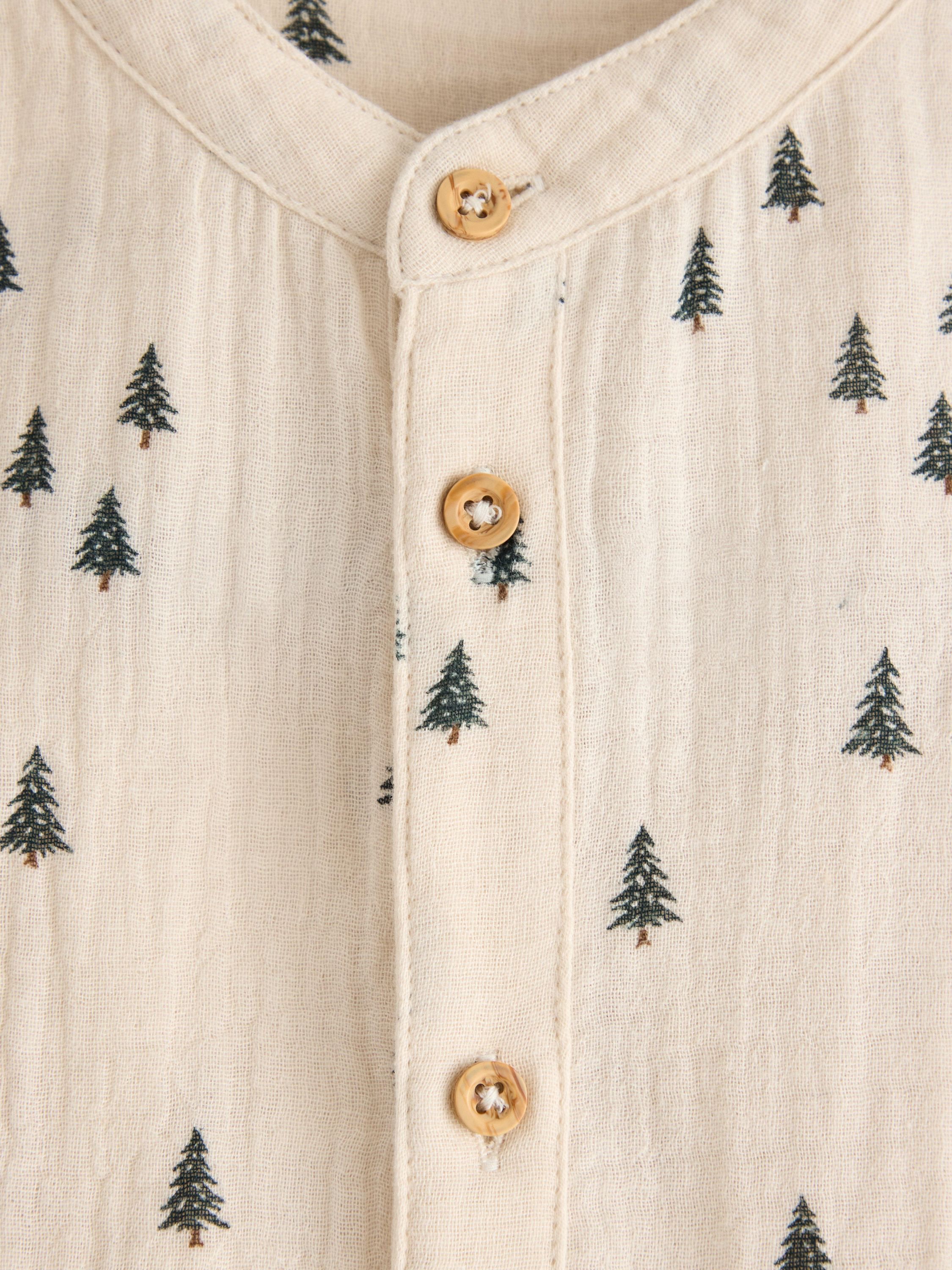 Lang&aelig;rmet skjorte i v&aelig;vet bomuld me