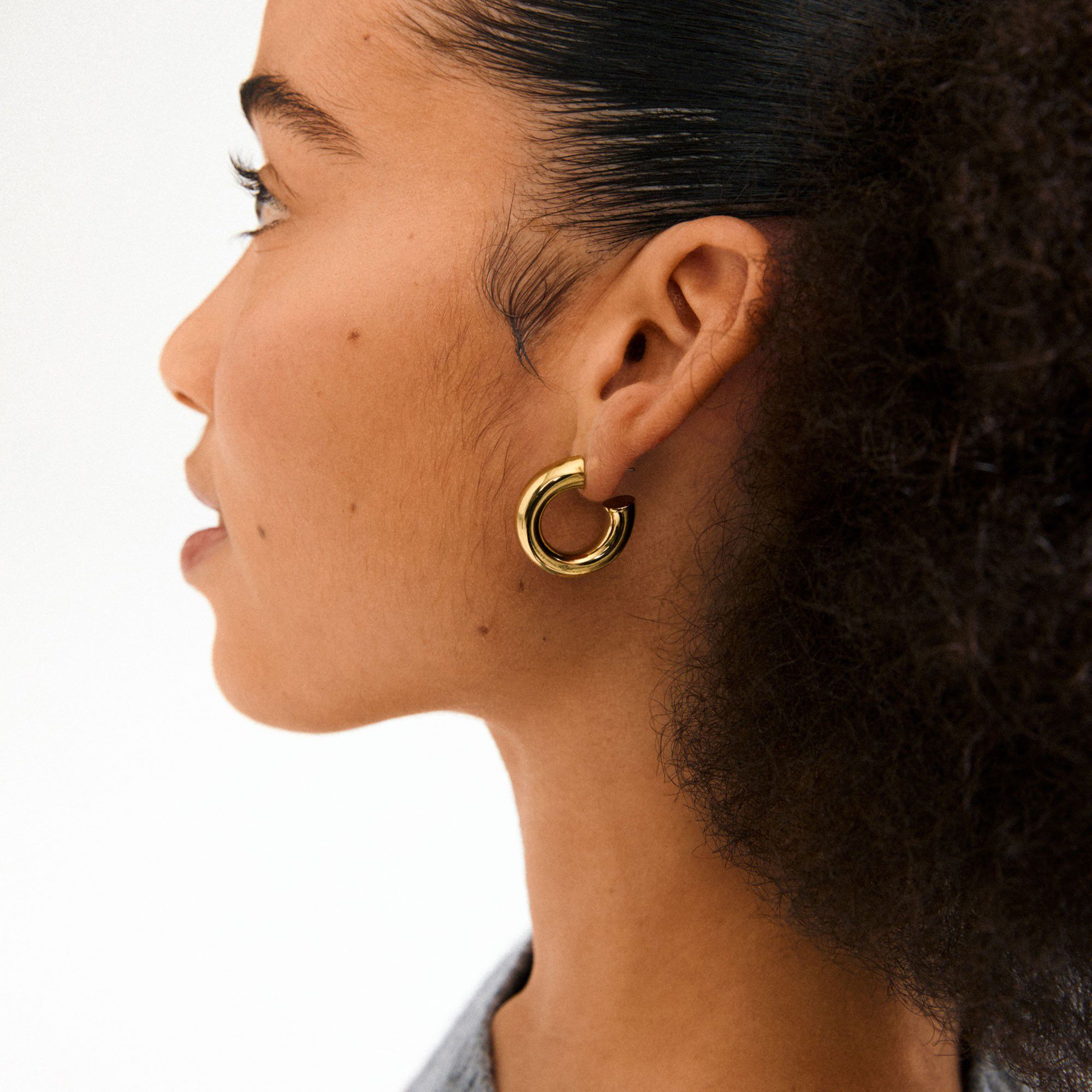 PHASE large hoops gold-plated
