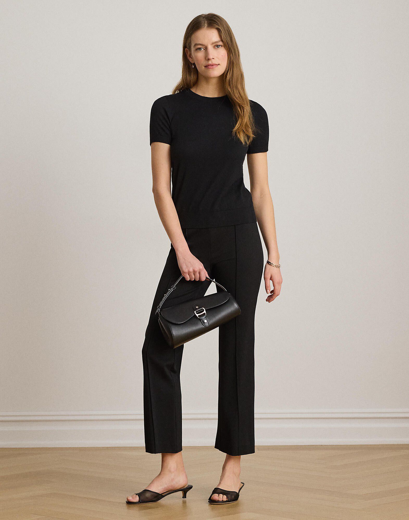 Cotton-Modal Short-Sleeve Sweater