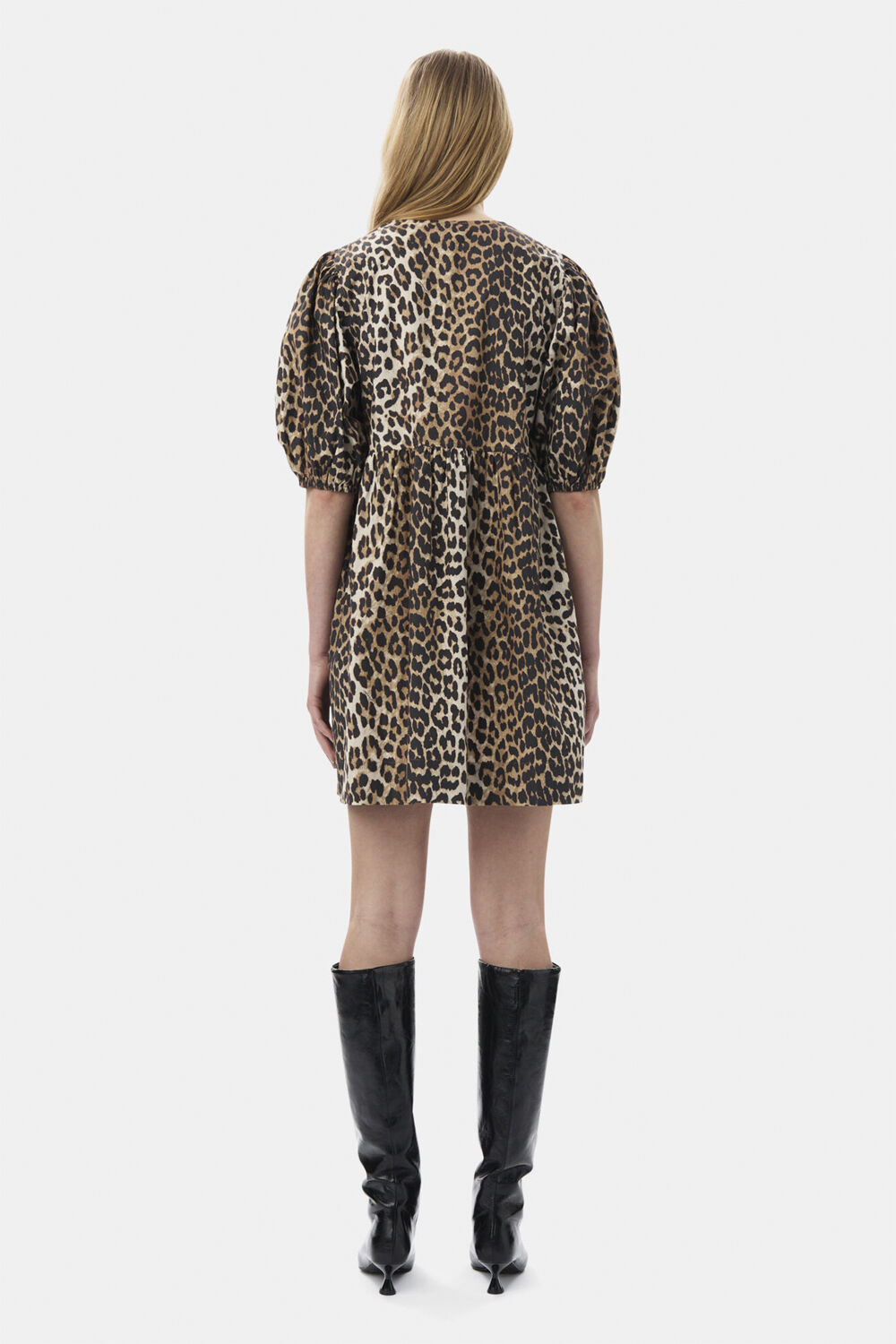 Printed Cotton Tie String Mini Dres