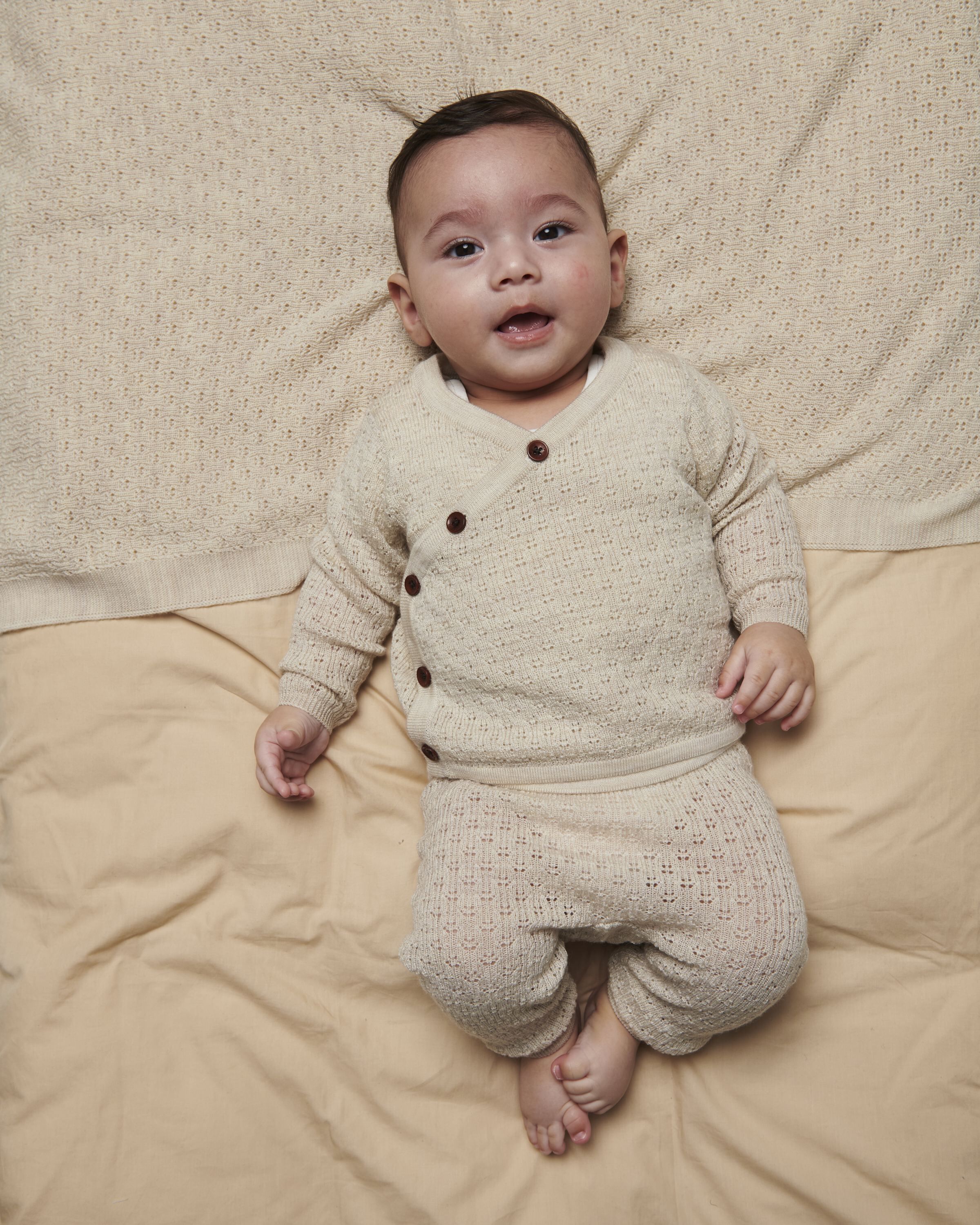 Merino Pattern Baby Cross-Over Cardigan