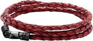 Men's Red Wrap Around Leather Bracelet